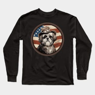 Patriotic Lhasa Apso Long Sleeve T-Shirt